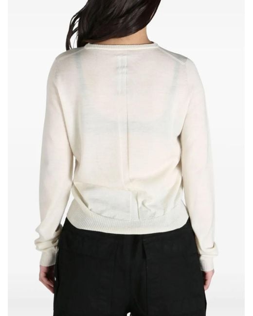 Rick Owens White Biker Level Sweater