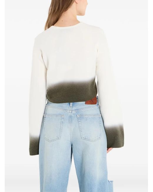 Dime Blue Cropped Long-Sleeve Top