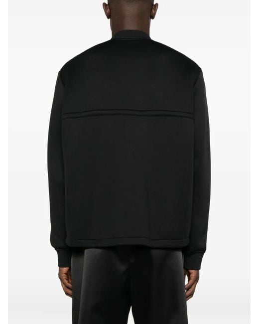 Jil Sander Black Zip-Front Sweatshirt for men
