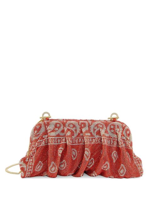 Benedetta Bruzziches Red Venus Paisley-Print Clutch Bag