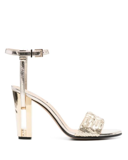 Fendi Natural 95Mm Delfina Sandals