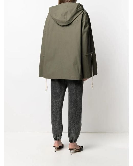 Palm Angels Green Striped Hooded Jacket