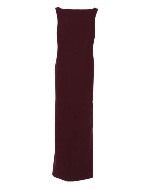 Solace London Purple Sleeveless Boat-Neck Maxi Dress