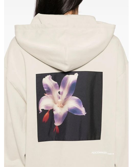 Peacemaker Oamc White Floral-Printed Hoodie for men