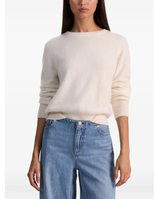 Alice + Olivia White Crew-Neck Sweater