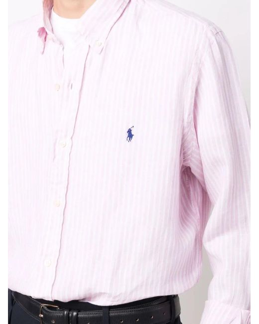 Polo Ralph Lauren Pink Light And Linen Shirt for men