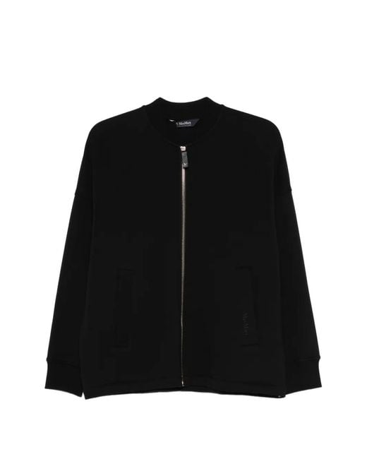 Max Mara Black Smmradioso Zip-Up Bomber Jacket