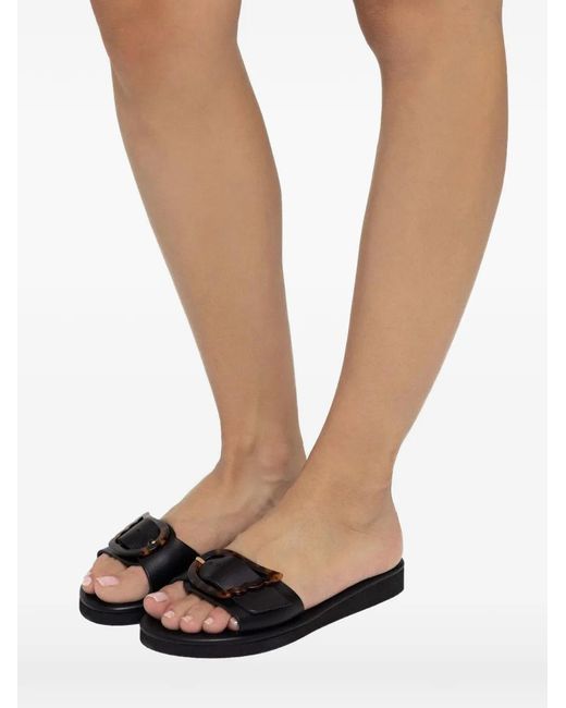Ancient Greek Sandals Black Aglaia Sandals