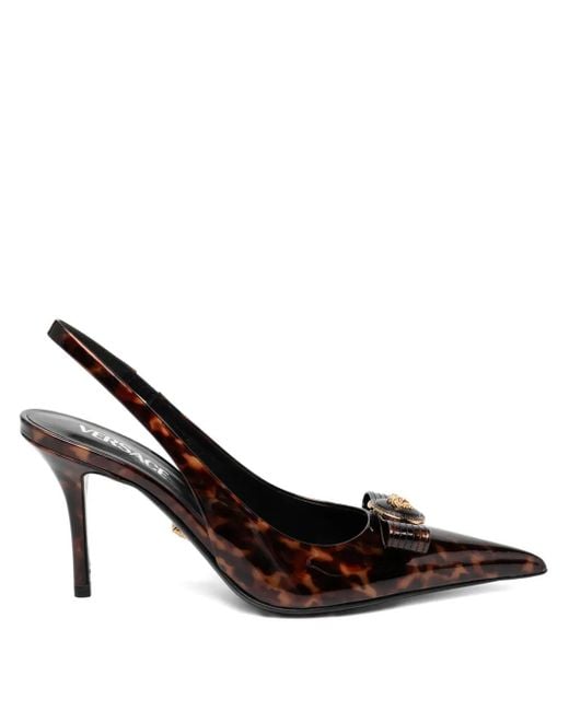 Versace Brown 85Mm Gianni Pumps