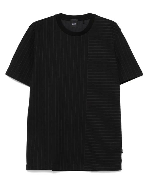 メンズ Boss ストライプ Tシャツ Black