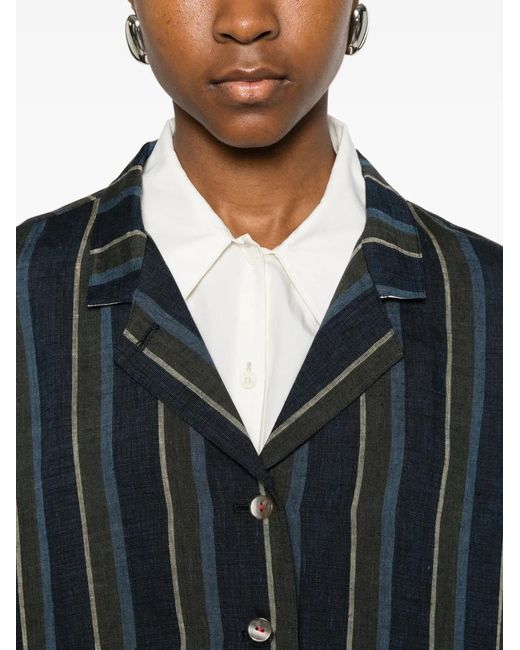 SOH Black Vertical-Stripe Jacket
