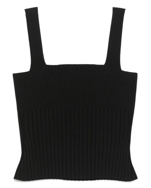 Nude Black Ribbed Tank Top