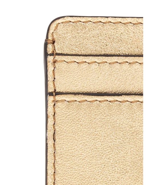 Versace Natural Metallic Logo-Embossed Cardholder