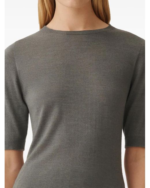 Fabiana Filippi Gray Round Neck T-Shirt