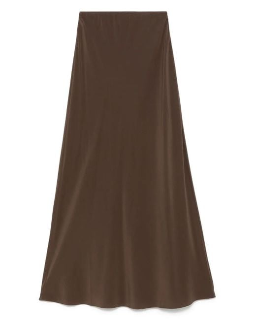 Matteau Brown Bias Midi Skirt
