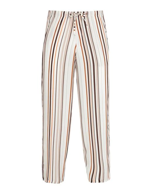 Amir Slama White Striped Drawstring Trousers for men
