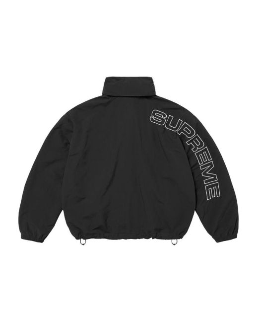 Supreme Spellout-Embroidered Track Jacket in Black for Men Supreme Spellout-Embroidered Track Jacket in Black for Men