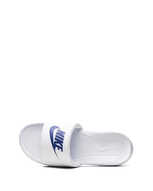 Nike White Victori Flat Slides for men