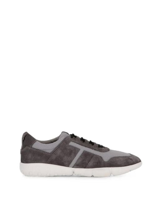 Tod's Gray Suede Panelled Sneakers for men