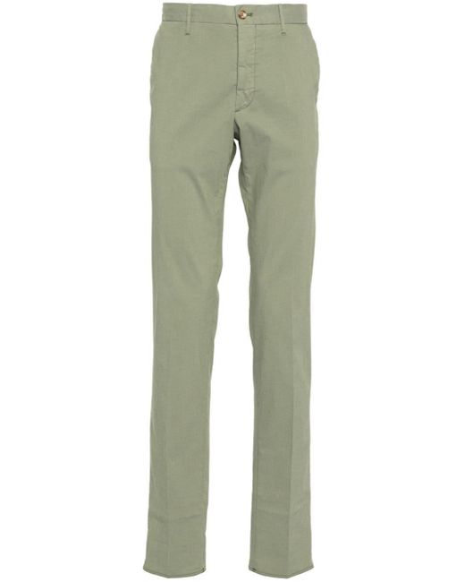 Incotex Green Elasticated-waist Tapered Trousers for men