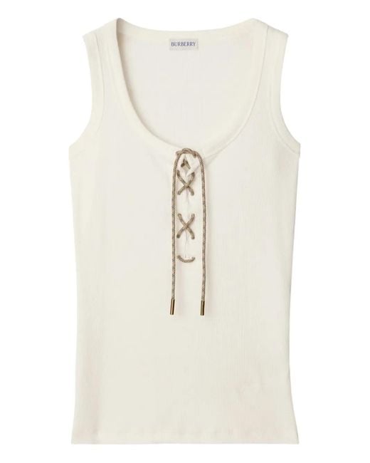 Burberry Natural Adjustable-Drawcord Tank Top