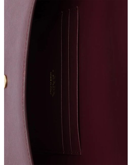 Pochette En Cuir À Plaque Logo Prada en coloris Purple