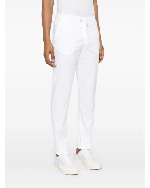 Kiton White Logo-Patch Chinos for men