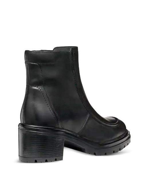 Geox Black Block-Heel Ankle Boots