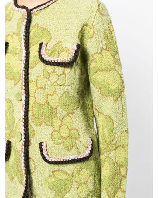 Robe en laine mélangée à fleurs Etro en coloris Metallic