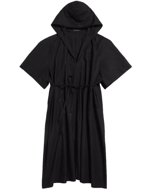 Vestido oversize con capucha Balenciaga de color Black
