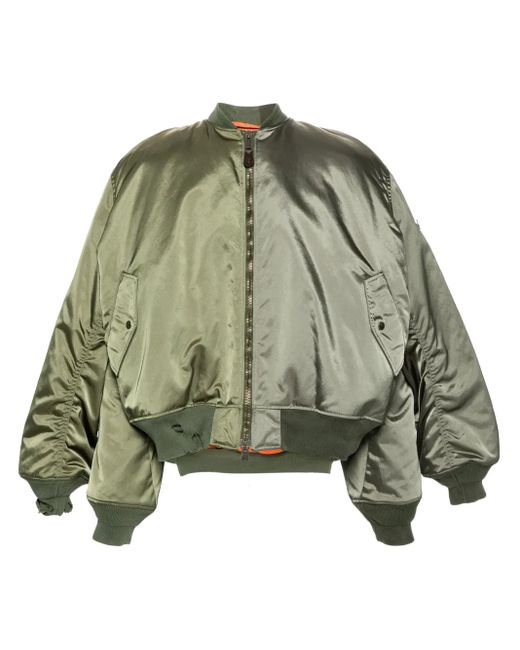 Balenciaga Green Double-Sleeves Bomber Jacket