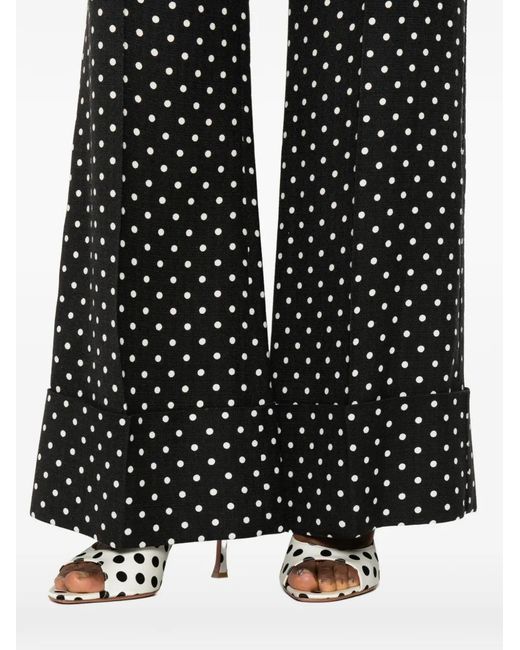 Valentino Garavani Black Polka-Dot Cuffed Trousers