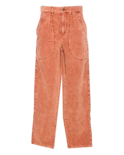 Isabel Marant Orange Onyta Cordhose mit aufgesetzter Tasche