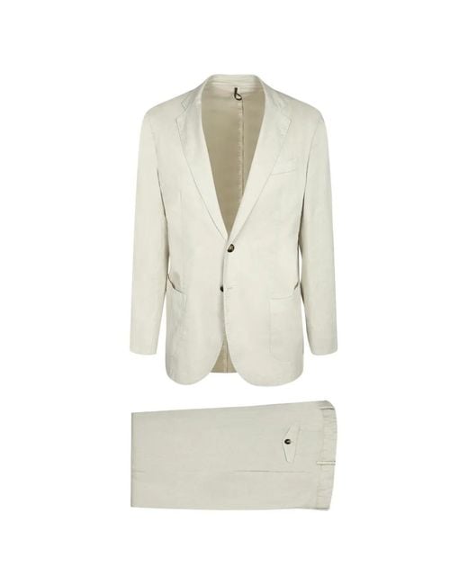 Dell'Oglio White Single-Breasted Suit for men