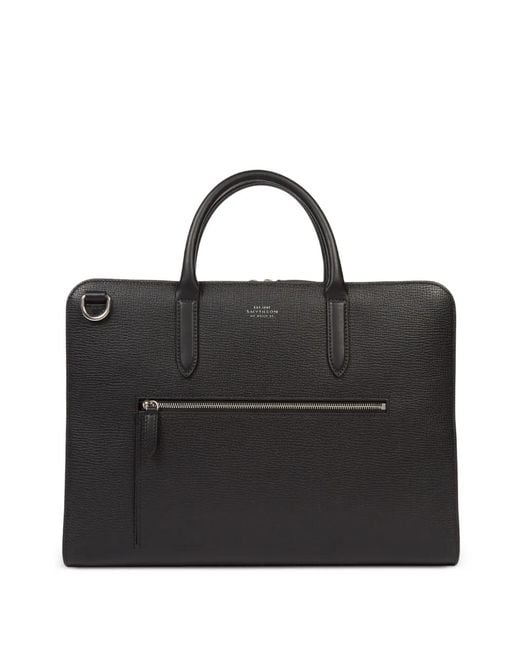 Smythson Black Ultra Slim Ludlow-Leather Briefcase