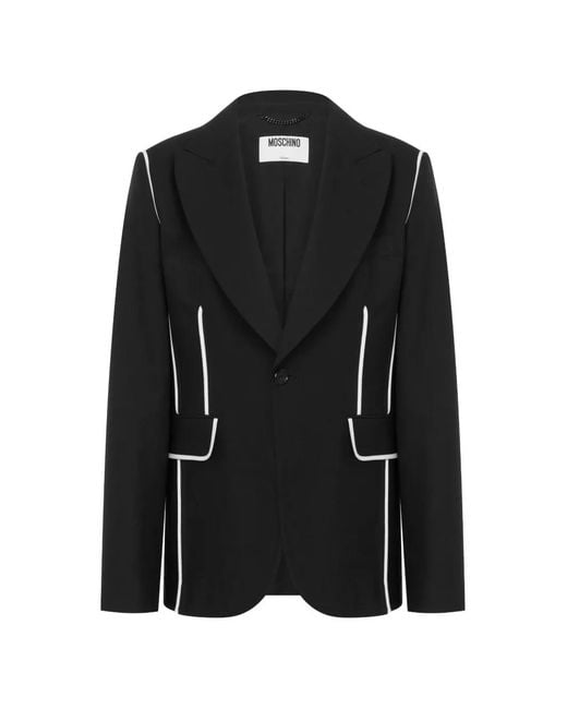 Moschino Black Piped Pleated-Back Jacket