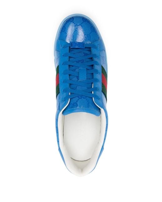 Gucci Blue GG Embellished Canvas Sneakers for men