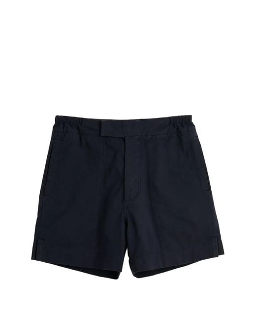 Margaret Howell Blue Gym Elasticated-Waist Shorts for men