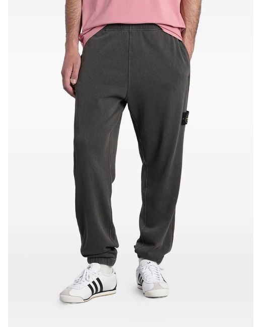 Stone Island Gray Malfilé Cotton Track Pants for men