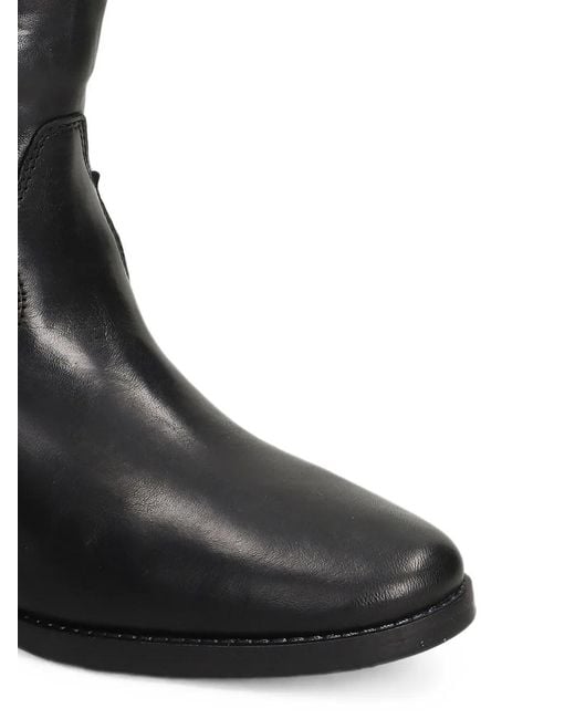 Julie Dee Black Western-Style Leather Ankle Boots
