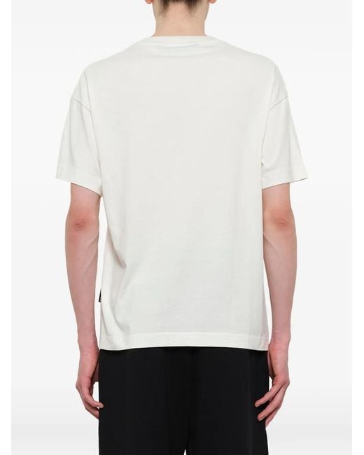 Palm Angels White Logo-Print Cotton T-Shirt for men