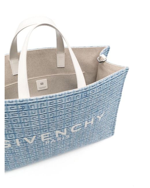Givenchy Blue Medium G Tote Denim Shopping Bag