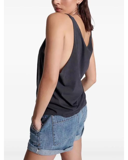 One Teaspoon Blue Lightning-Print Top