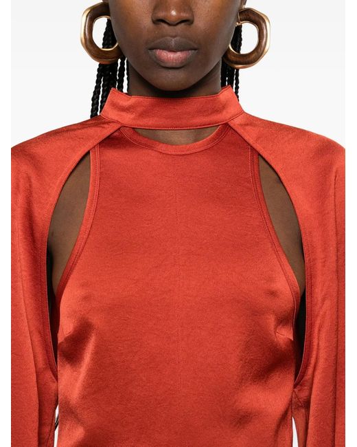 Nanushka Red Detachable Bolero Maxi Dress (Set Of Two)