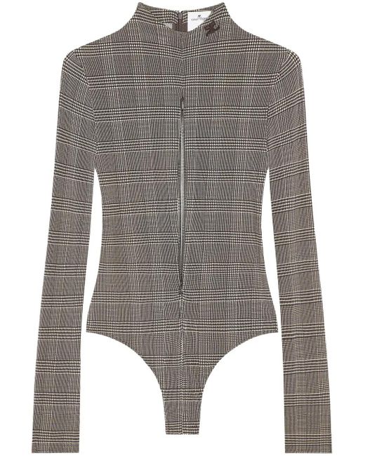 Body con motivo Príncipe de Gales Courreges de color Gray