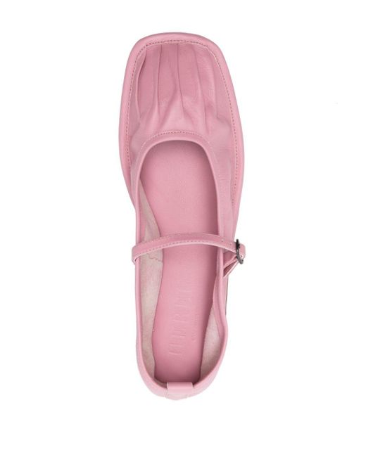 Hereu Pink Dansa Leather Ballerina Shoes