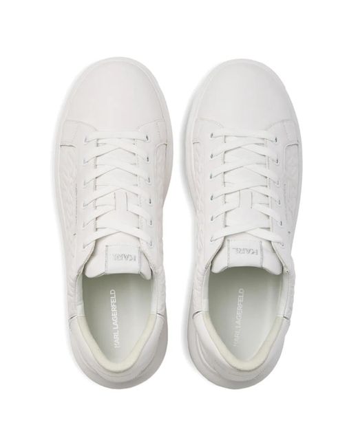 Karl Lagerfeld White Monogram Kapri Sneakers for men