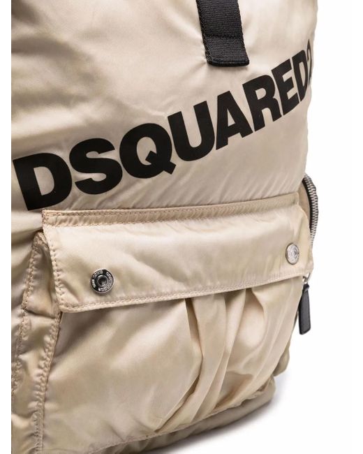 メンズ DSquared² ディースクエアード ロゴ バックル バックパック Natural