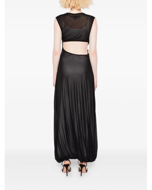 Robe Drapée À Coupe Longue Christopher Esber en coloris Black