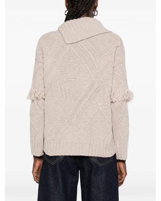 Max Mara Natural Mastro Fringed Sweater
